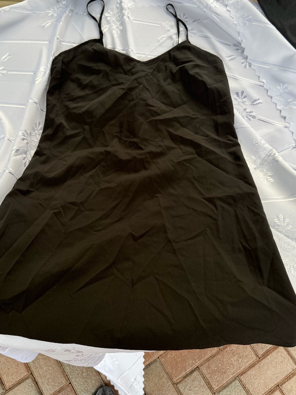 Gap Black Satin Slip Dress Adjustable Straps Size XS